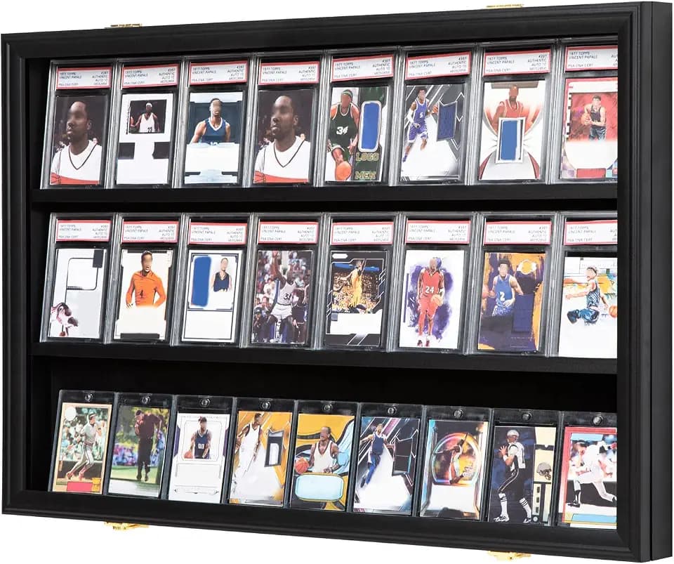 24 Sports Graded Card Display case for Shows, Black, Horizontal