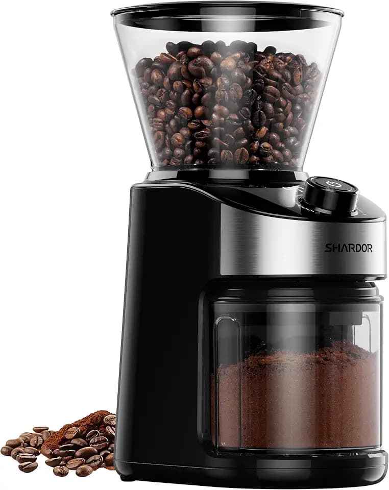 SHARDOR Burr Coffee Bean Grinder, 32 Settings, 40-Second Timer, Black