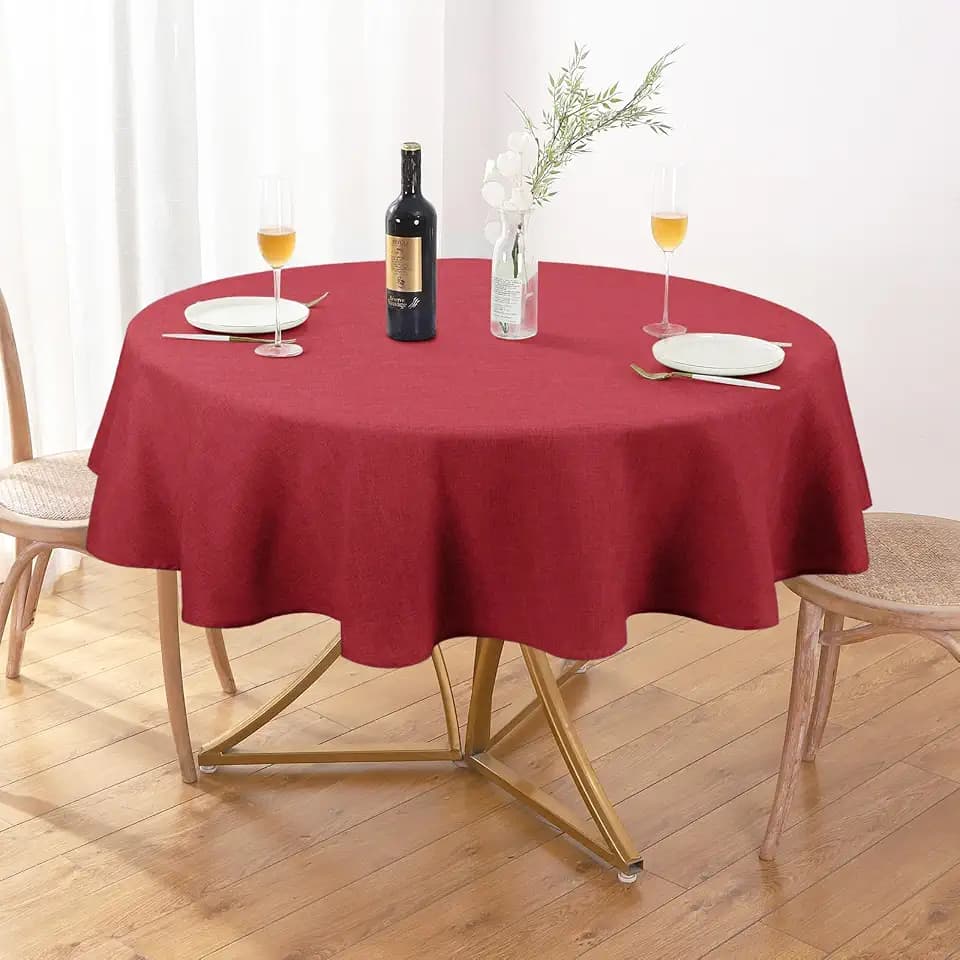AUSSPVOCT Textured Round Tablecloth 54 Inch for Birthday Party Home Decor