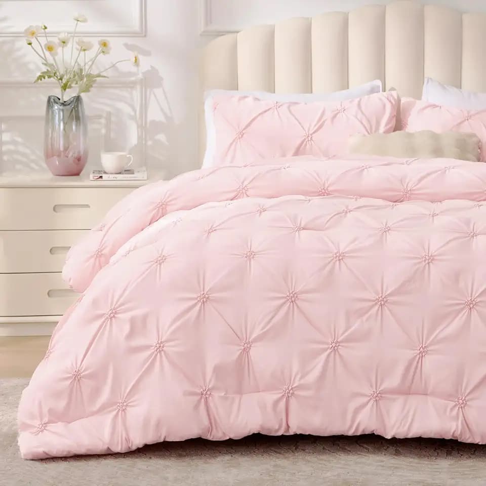 BEDELITE Full Comforter Set Baby Pink,Fluffy & Soft Comforter