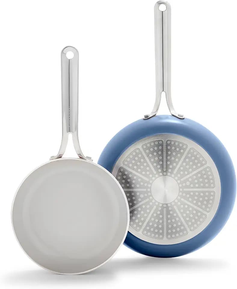 GreenPan Nova 8” & 10” PFAS-Free Ceramic Nonstick Skillet Set, Ocean Blue