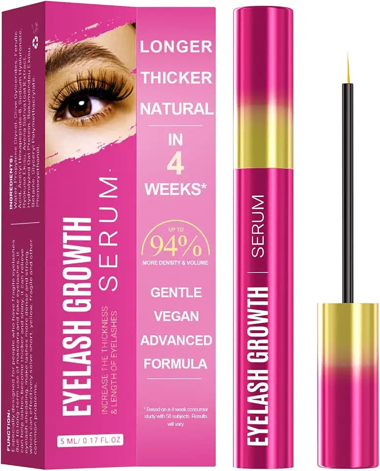 Eyelash Growth Serum with Advanced Formula Eyelash Enhancing Serum for Longer Thicker and Fuller Lashes Lash for Eyelash Growth Gentle & Vegan 0.17 Fl Oz (5mL)