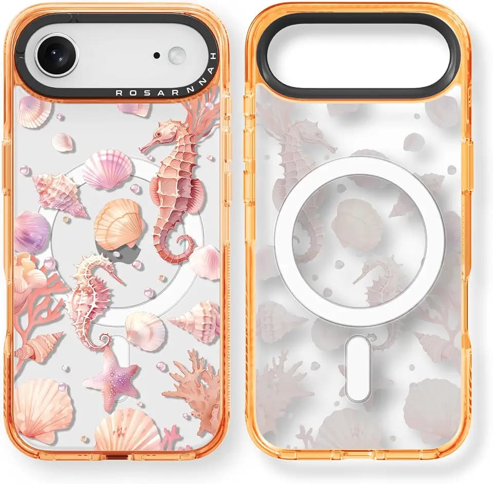 Rosarnnah for iPhone Air Case Aesthetic Orange, Seahorse Seabed