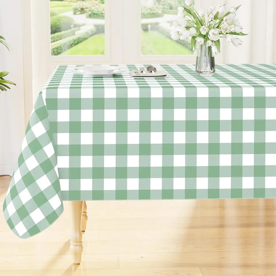Smiry Picnic Table Cloth, Vinyl Tablecloths with Flannel Backing, 70"x70"