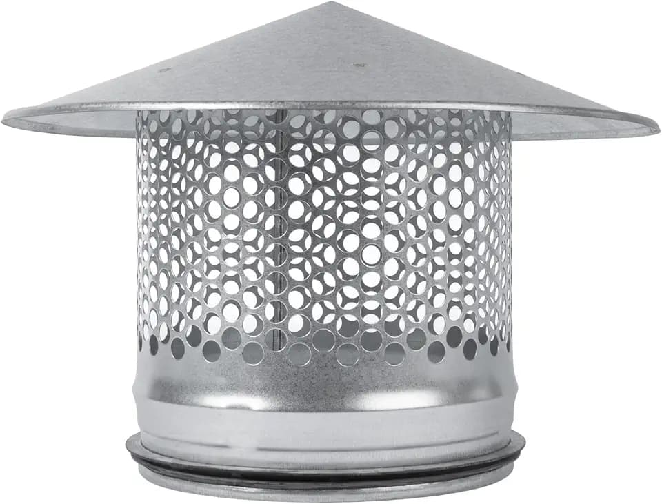 Vent Systems 150 mm Rund Ofenrohr Deckel - Schornstein Rauchrohr Abdeckung - Verzinkter Stahl Schornsteinabdeckung mit Regenhaube - Kamin/Schornsteinhaube mit Hut für Dach/Aussen
