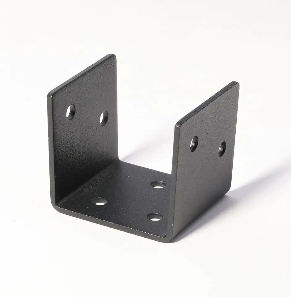 20 PCS U-Shaped Metal Brackets, Black Half Post Base 2x2 2x4 2x6 Post Anchor Connector for Joist Hanger Brackets Support, Inner Size 1.97", Thickness 0.08" (14 Gauge)