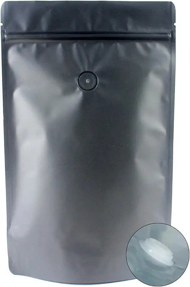 AwePackage High Barrier 16 oz Foil Stand up Zipper Pouch Coffee Bag with Valve (20, Matte Black)