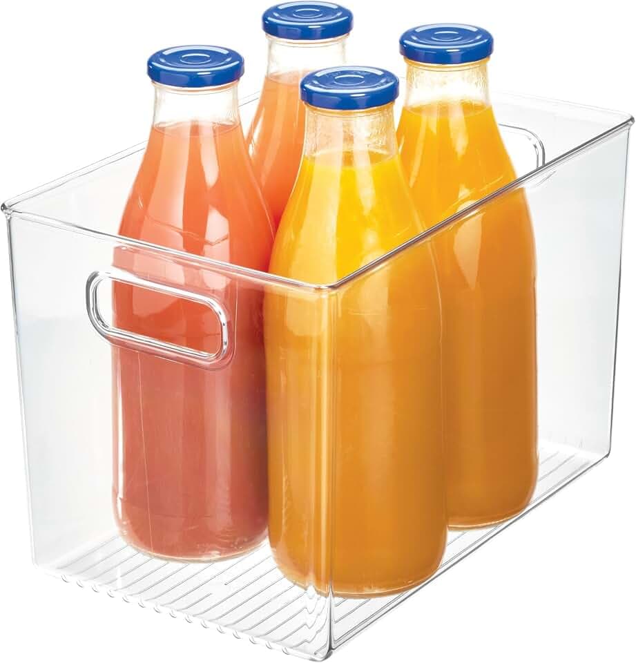iDesign Linus BPA-Free Plastic Deep Kitchen Storage Bin, Clear