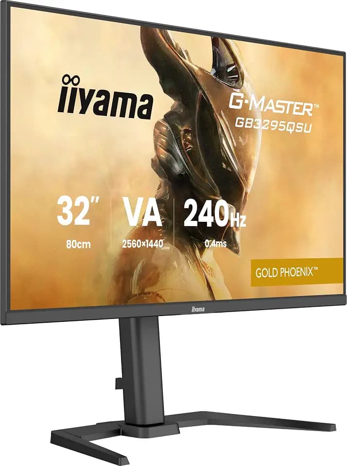 iiyama G-Master Gold Phoenix GB3295QSU-B1 QHD Fast VA Gaming-Monitor | 80 cm, 31,5", 240Hz, 0.4ms, HDMI, DP, USB3.2, USB-C, Lautsprecher, FreeSync Premium, HDR400, Höhenverstellung, VESA, schwarz