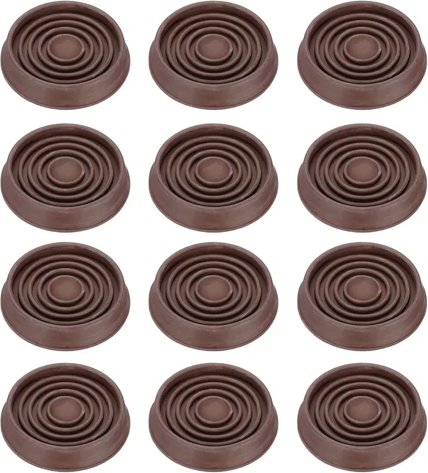 PATIKIL 1.7" Furniture Coasters, 12 Pcs Caster Cups Furniture Cups Rubber Non-Slip Round Feet Anti-Slip Stopper Pad Protector Sliding for Hardwood Floors Carpet Chair Table, Coffee