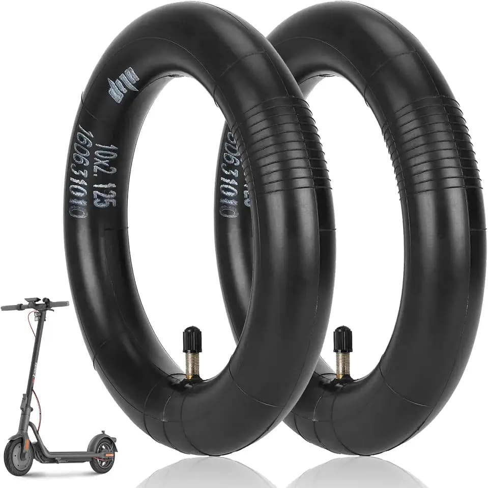 10x2,125(55/80-6,6) Verdicktes Schlauch für Navee V25i Pro/V40i Pro/V50i Pro Elektroroller 10 Zoll Doppelte Stärke Innenrohr Schläuche mit Geradem Ventil Ersatzräder E Scooter Ersatzreifen (2 Stk.)