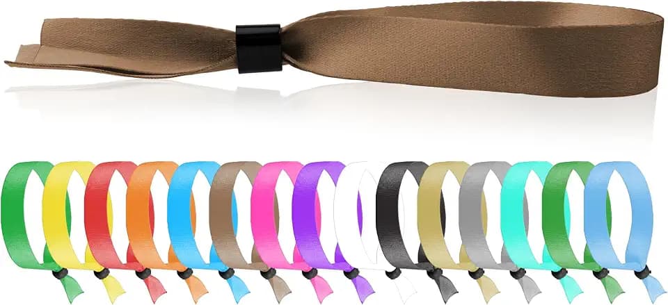 100 WristCo Copper Cloth Event Wristbands – Plastic Closure to Prevent Reuse