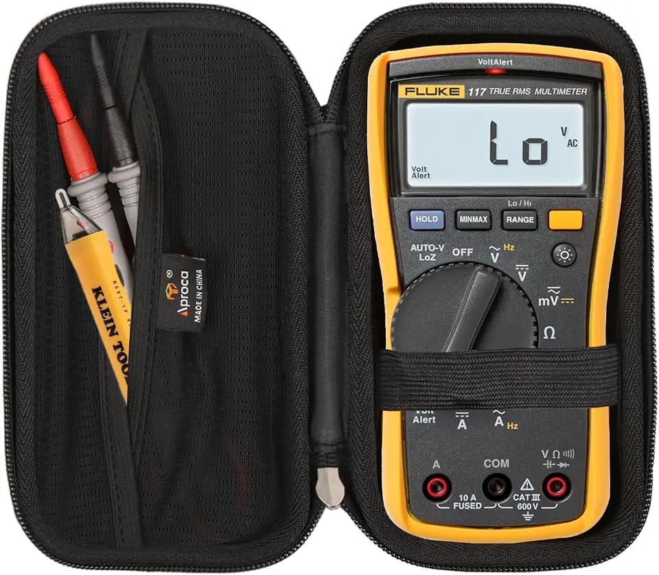 Aproca Case Compatible with Fluke 117/115 Digital Multimeter Non-Contact AC Voltage Detection, Portable Storage Bag for Accessories (Case Only)