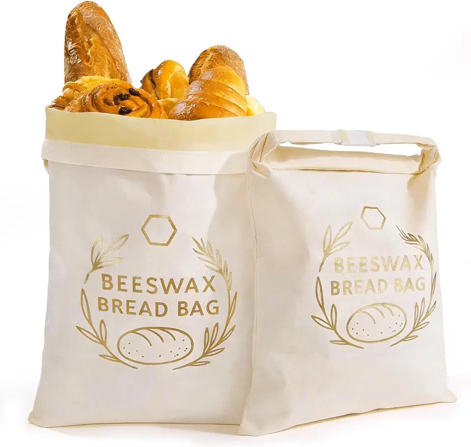Beeswax Bread Bag for Sourdough Homemade Bread bags XL Reusable Storage Bag