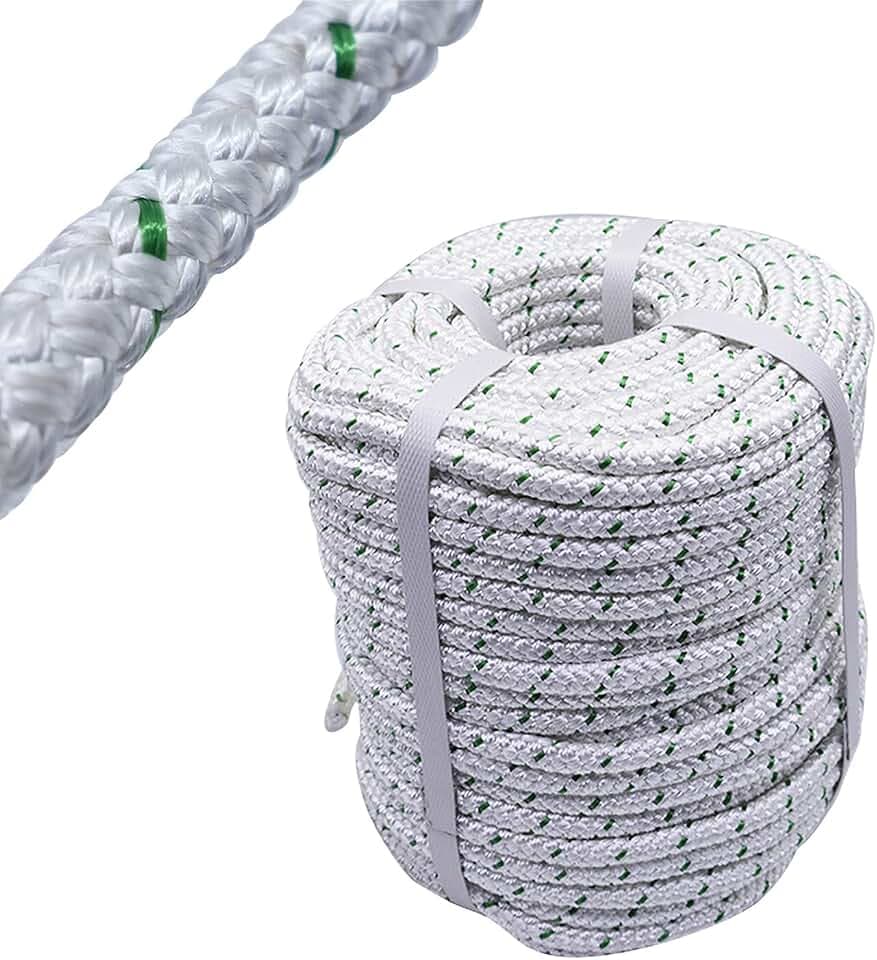 3/8In x 200FT 4800 lbs Breaking Strength,Double Braid Polyester Rope Breaking Strength Strong Pulling Rope,Heavy Duty Rope for Tie, Pull, Swing and Knot