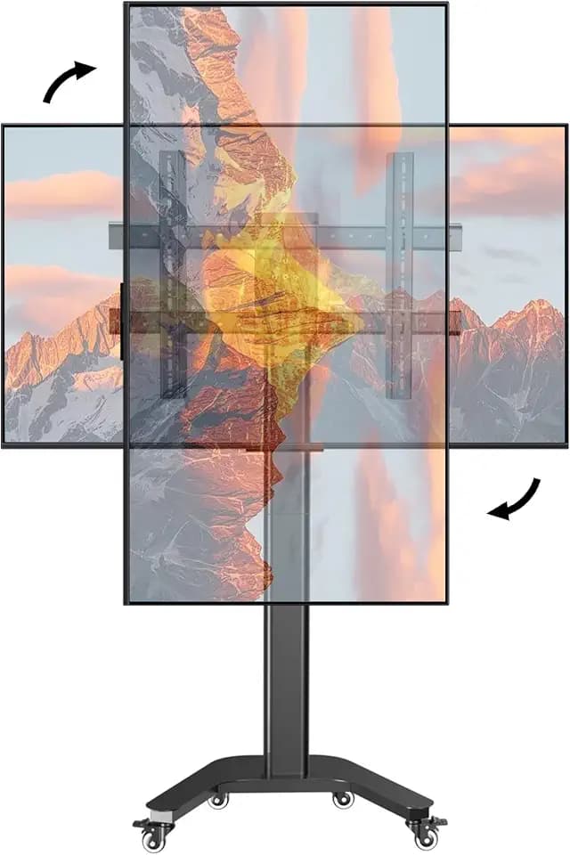 Rolling TV Stand with Wheels for 37-80 inch TV, 6 Height Levels