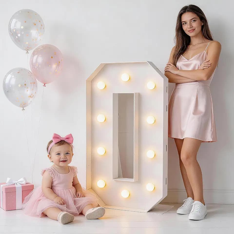 4FT Marquee Light Up Letters O Sign, Birthday Wedding Party Decorations
