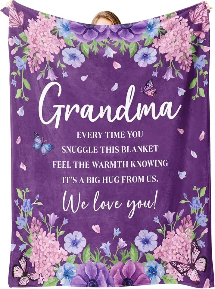 Grandma Birthday Gifts, Grandma Gifts Purple Blanket 50" x 60"