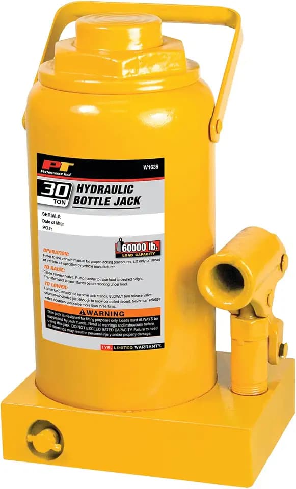 Performance Tool W1636 30 Ton Heavy Duty Hydraulic Bottle Jack