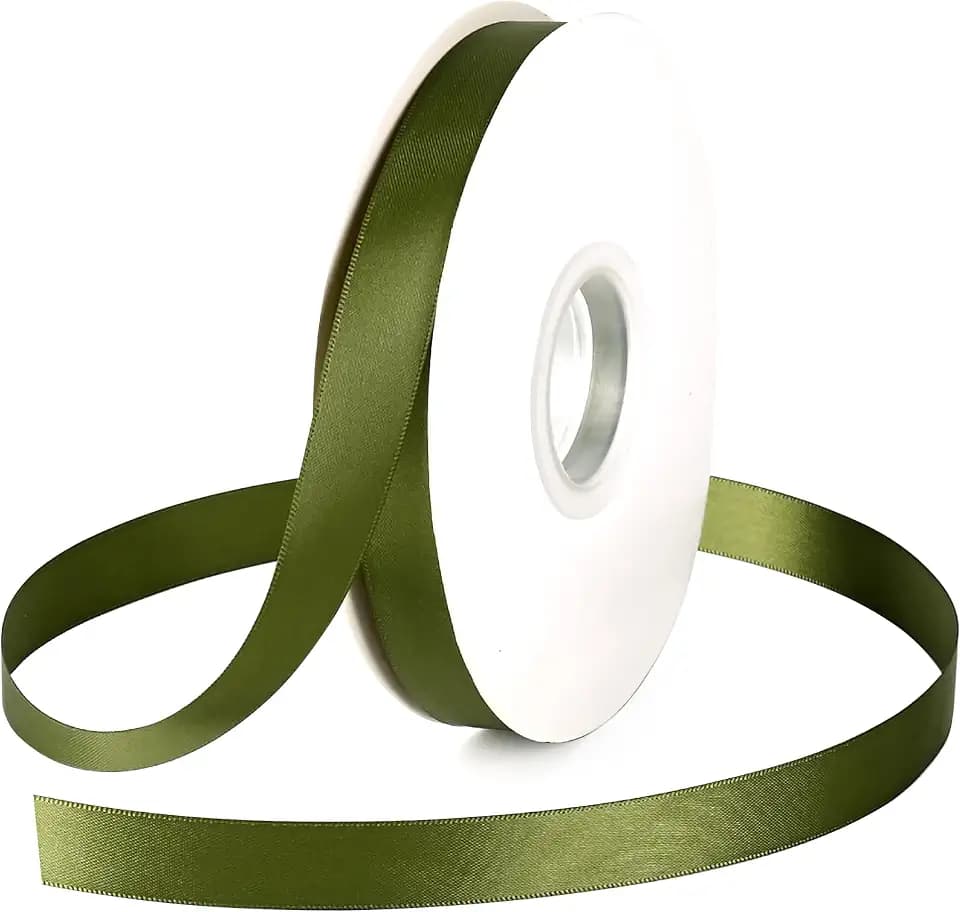 Moss Green Satin Ribbon 5/8 Inch x 50 Yards