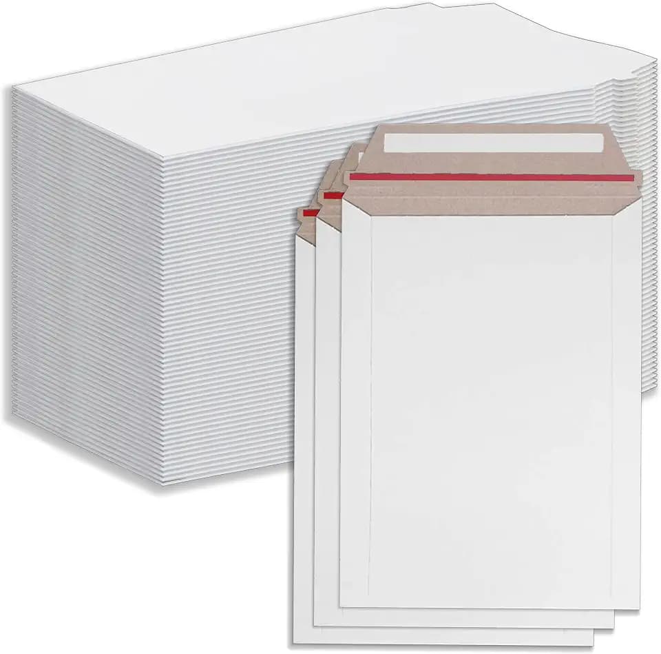 Durable Self-Seal Rigid Mailers 9 x 12 inch (100 Pack) – White, Lightweight, Tear-Resistant for Photos, Documents & More!