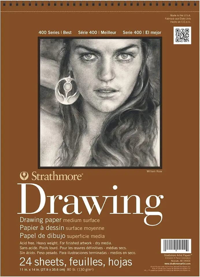 Strathmore Medium Drawing Spiral Paper Pad 11"X14"-24 Sheets -400500