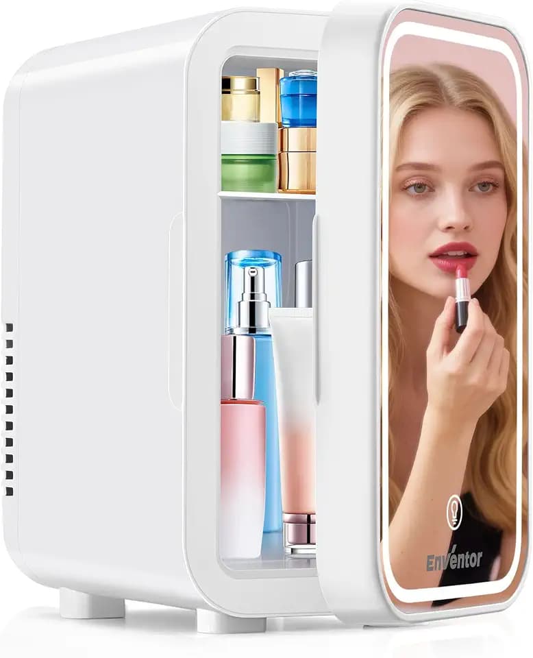 Enventor Mini Fridge, 6L/8Can Skincare Fridge, Small Fridge for Bedroom