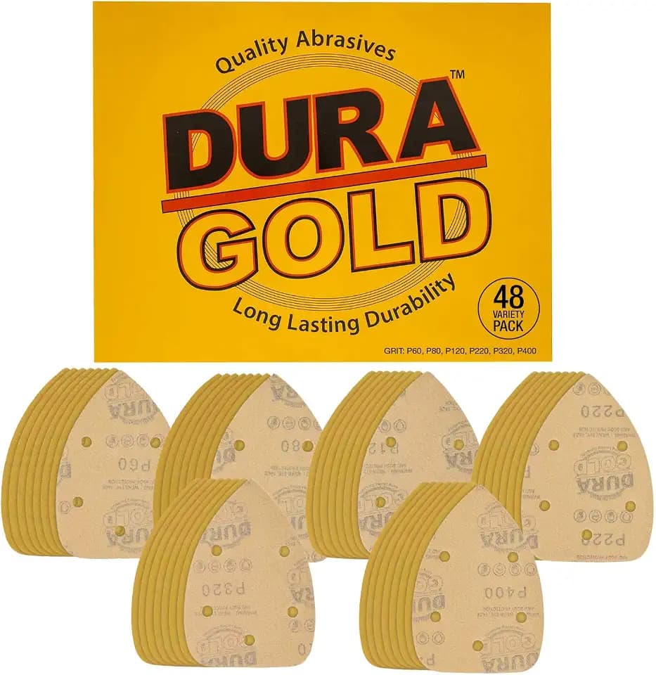 Dura-Gold Mouse Detail Sander Sandpaper, 5 Hole, 48 Assorted Grit Sanding