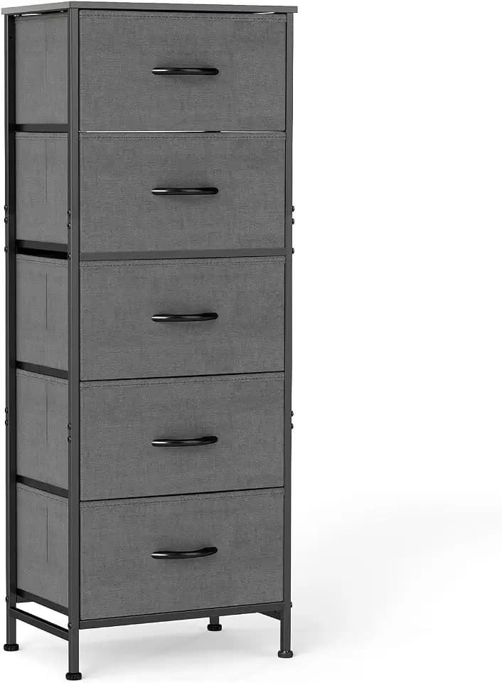Sweetcrispy 5 Storage Drawer Bedroom Dresser, Tall Dresser for Organizer
