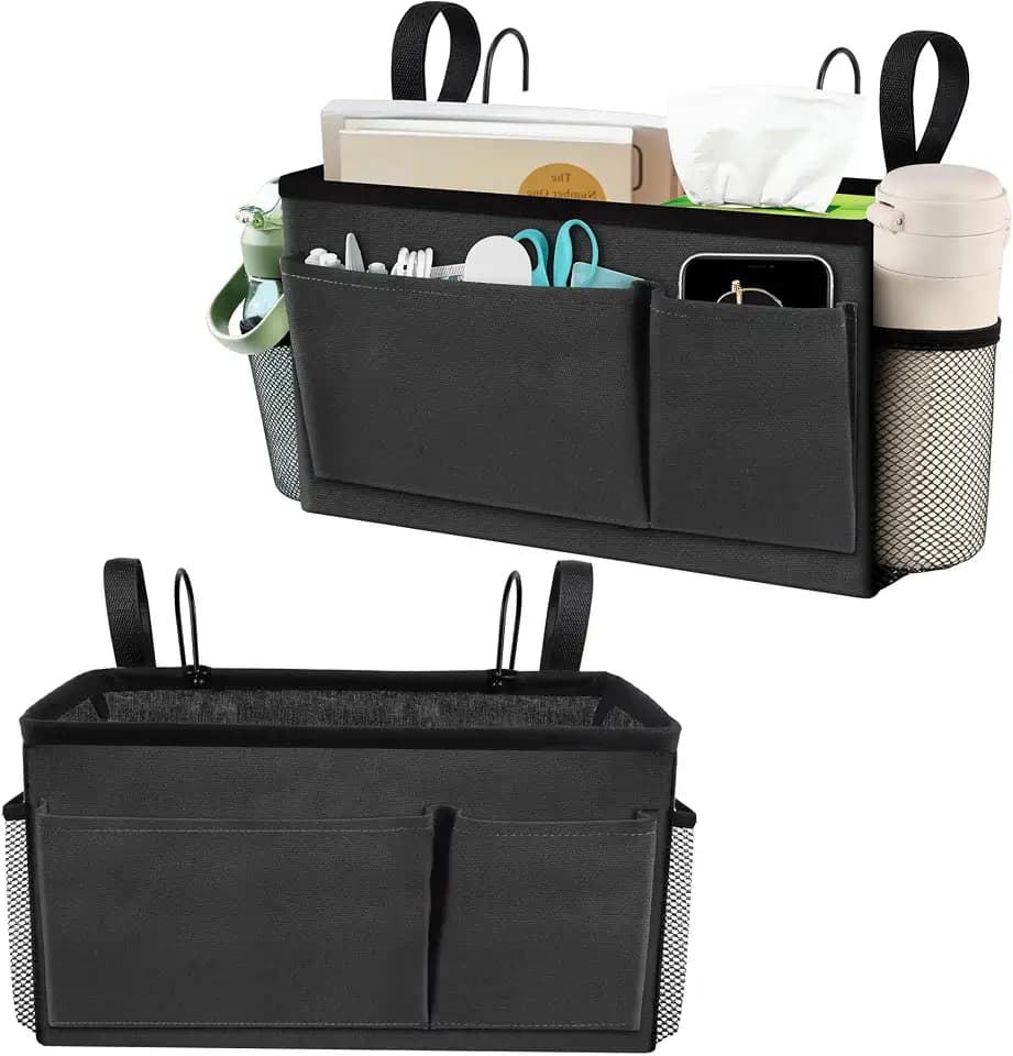 BlissTotes Bedside Caddy, Dorm Storage with Pockets, Bunk Bed Accessories