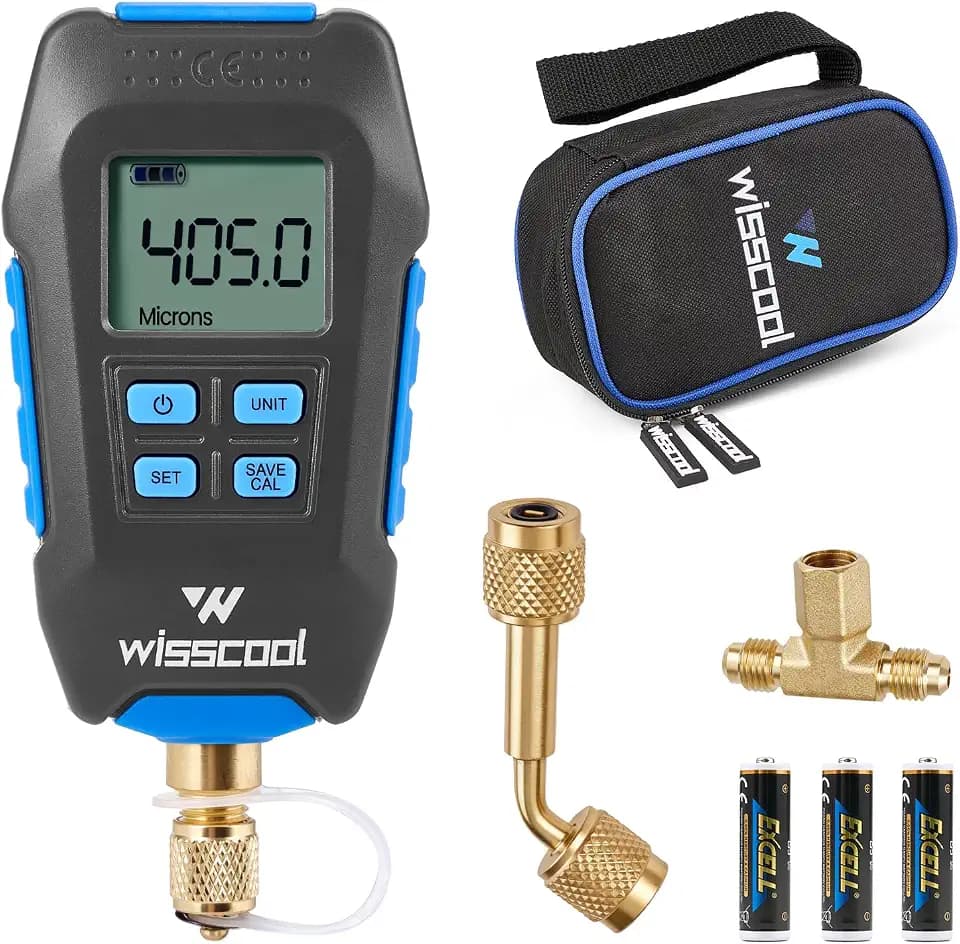 WISSCOOL Digital Micron Vacuum Gauge, Digital Pressure Tester Meter HVAC
