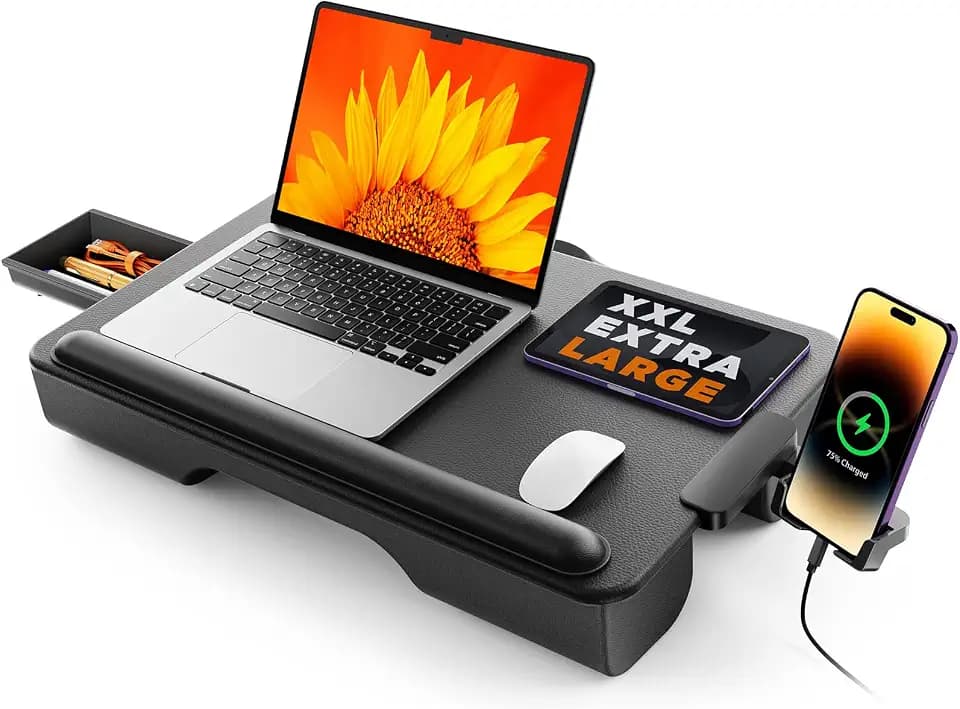 SAIJI Laptop Lap Desk, Portable Laptop Desk for Bed Fits Up to 17" Laptops