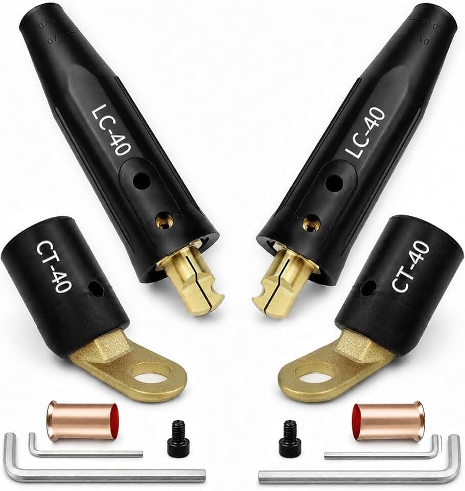 2 PCS CT-40FA Welding Terminals & 2 PCS LC-40 Welding Cable Connectors