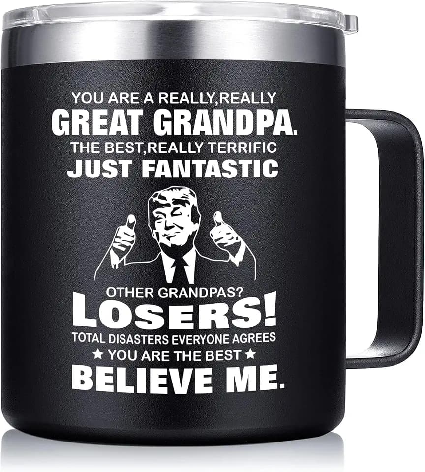 Abledn Gifts for Grandpa - Funny Mug Grandpa Birthday Gifts - Present for Grandpas from Granddaughter Grandson - Great Grandfather Gift (14Oz Black)