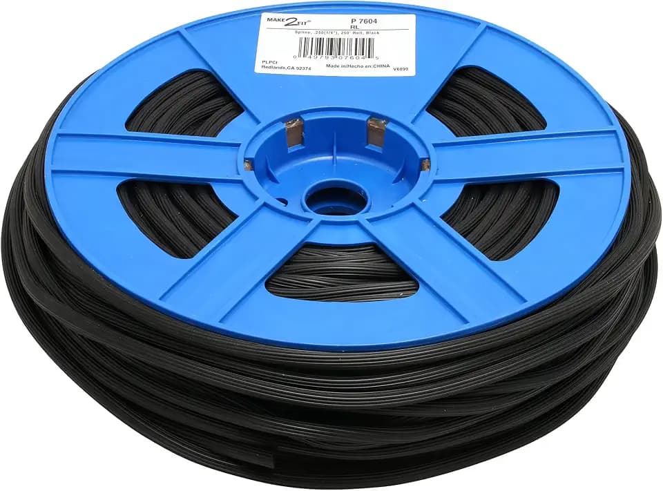 Prime-Line P 7604 Black Spline, 0.25 In. x 250 ft. Roll