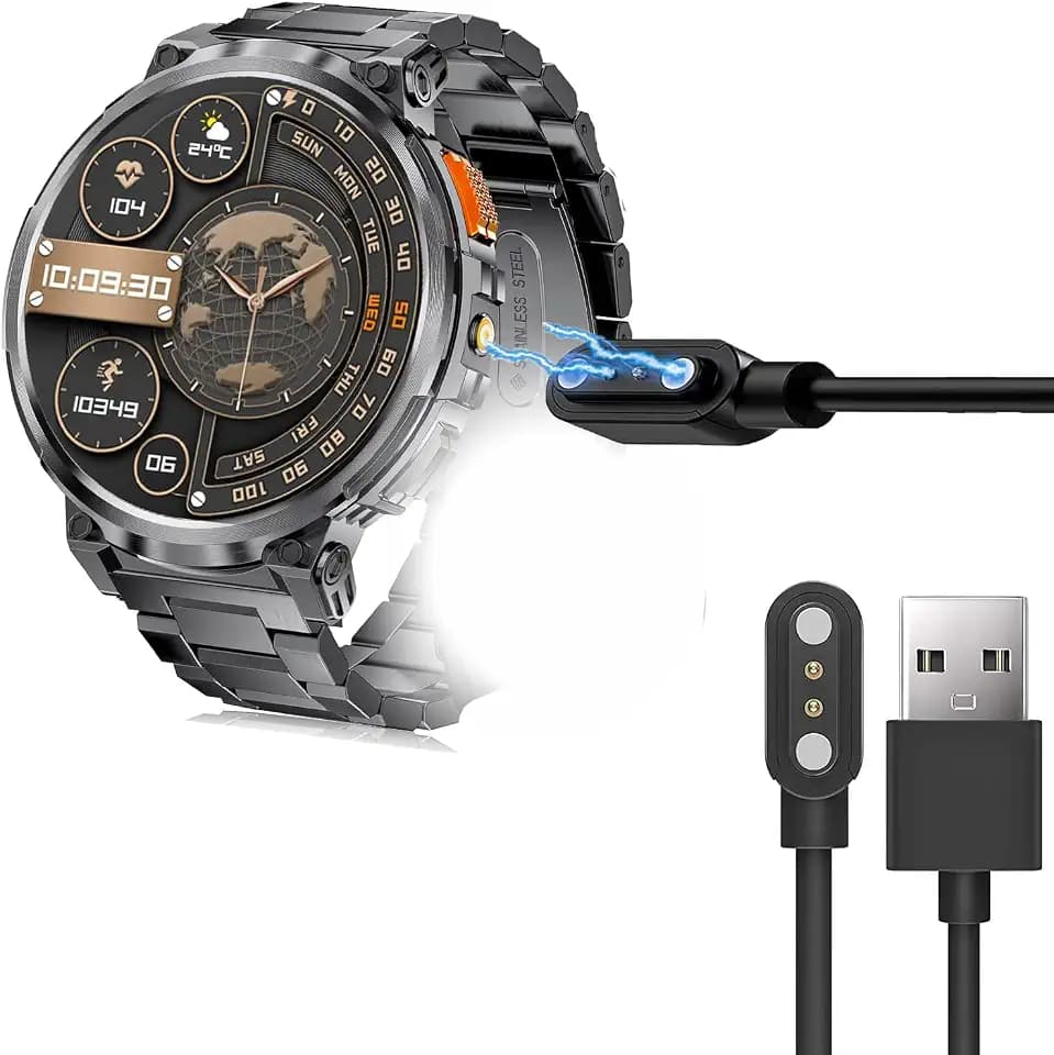 Blueshaweu Ladekabel Kompatibel mit ESFOE FV6 Smartwatch Herren 1,85", Kabel Ladegerät Ladestaion für DREMAC FV6 / ESFOE FV6 Smartwatch (schwarz)