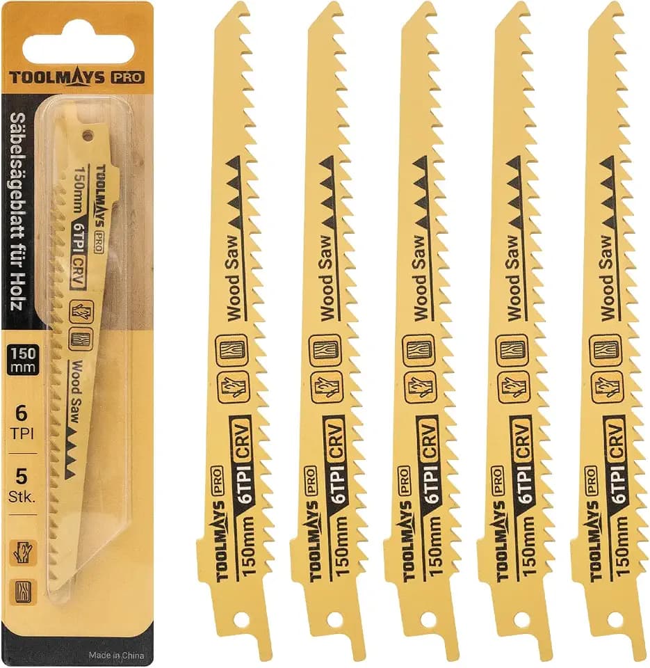 Säbelsägeblatt 5tlg. Sägeblätter Set für Holz 150mm 6TPI