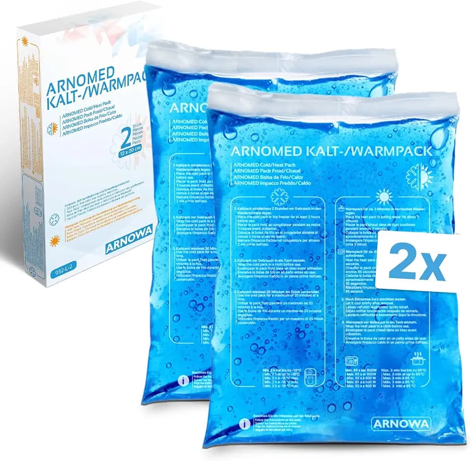 2x ARNOMED® Mehrweg Kühlpacks Gel 12x20cm, Kalt Warm Kompresse