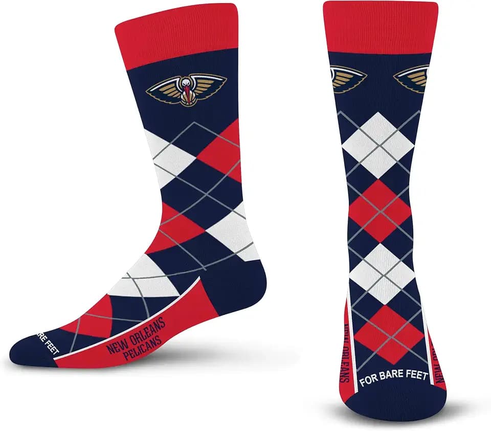 For Bare Feet NBA mens Nba Argyle Remix Dress Sock