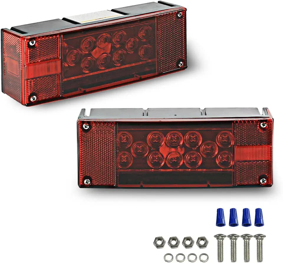 Wellmax LED Boat Trailer Lights, Submersible Marine Waterproof Tail Lights