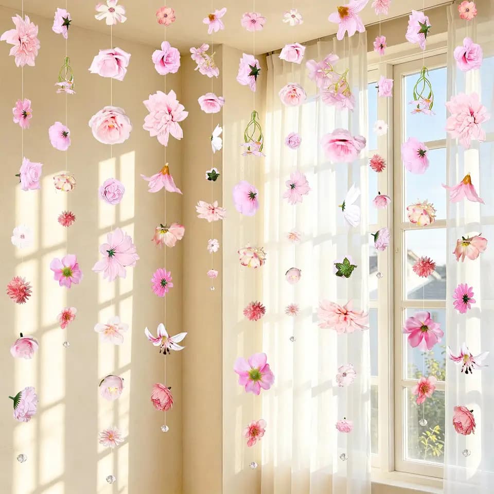 TOCHGREEN 6 Pcs Flower Garlands Artificial Wildflower Hanging Floral Vine