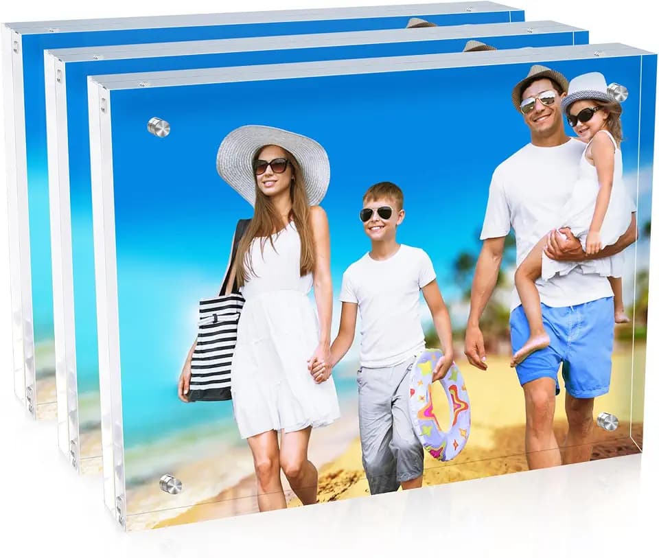 8x10 Inch Acrylic Picture Frame 3 Pack, 10+10mm Magnetic Photo Frame