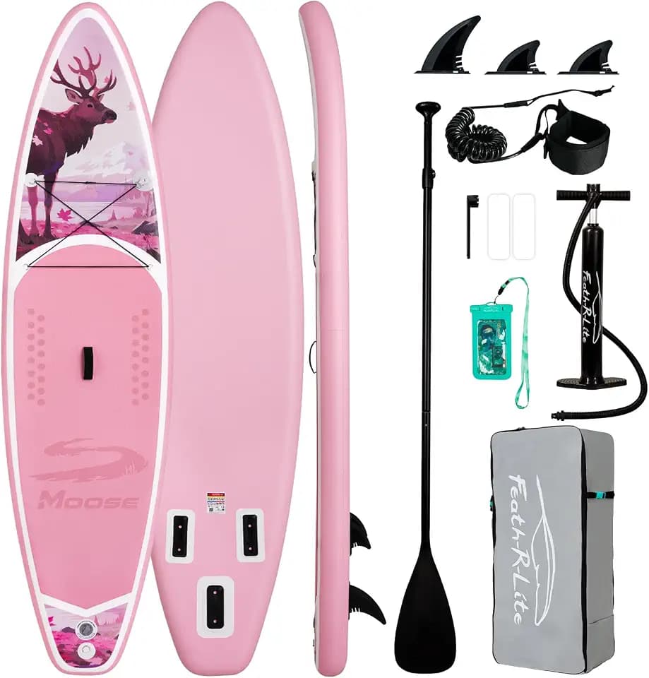 FEATH-R-LITE Inflatable Stand Up Paddle Board with Beginner SUP Accessories