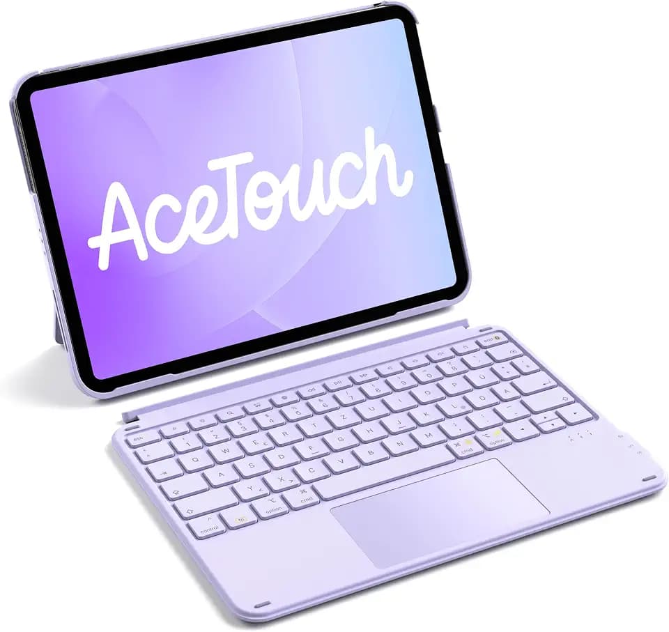 Inateck Hülle mit Tastatur für iPad 11(A16)/10. Gen, Ultraleicht 450g