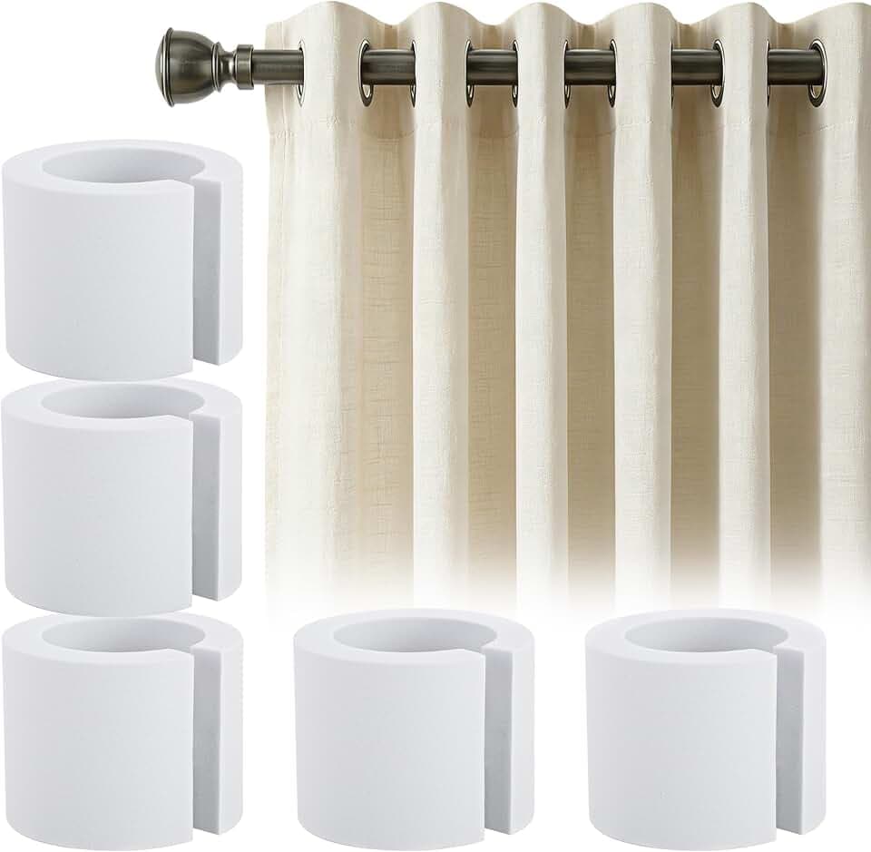 moonoom 16 Pcs Foam Curtain Spacers, 50mm Curtain Grommets EVA Roller