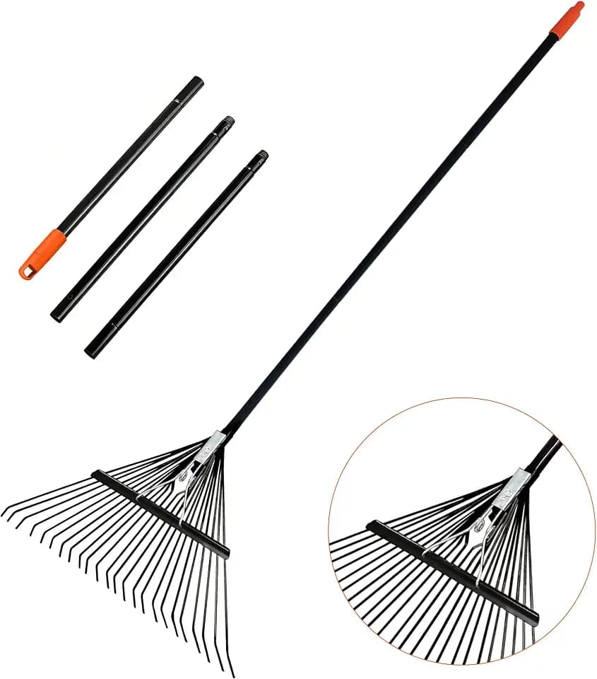 Rake for Leaves,23.2" Wide Gardening Leaf Rake for Lawns