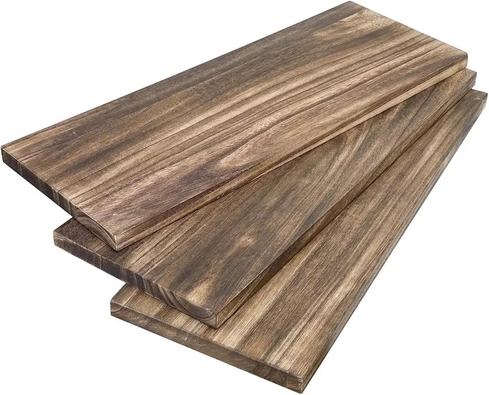 Onlytak Multifunction Unfinished Paulownia Wood, 3-Pack, Carbonized Black