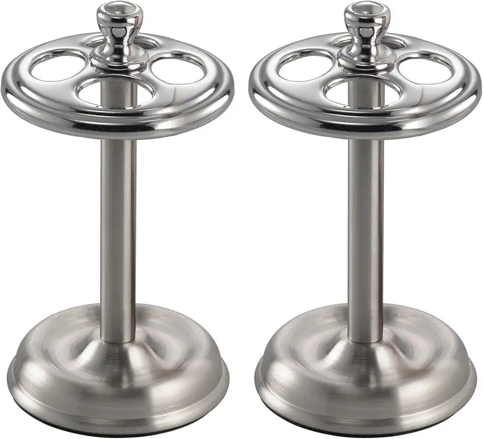 iDesign Toothbrush Holder, 4-Section, 2-Pack, Chrome/Brushed