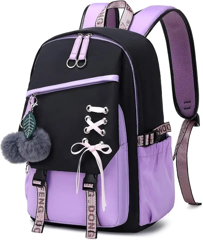 FENGDONG Teenage Girls Bookbag school Backpack Children Casual Daypack Schoolbag for Teens