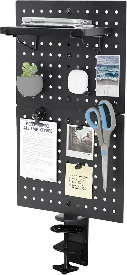 VIVO Black Clamp-on 12 x 20 inch Desk Pegboard, PP-DK12B